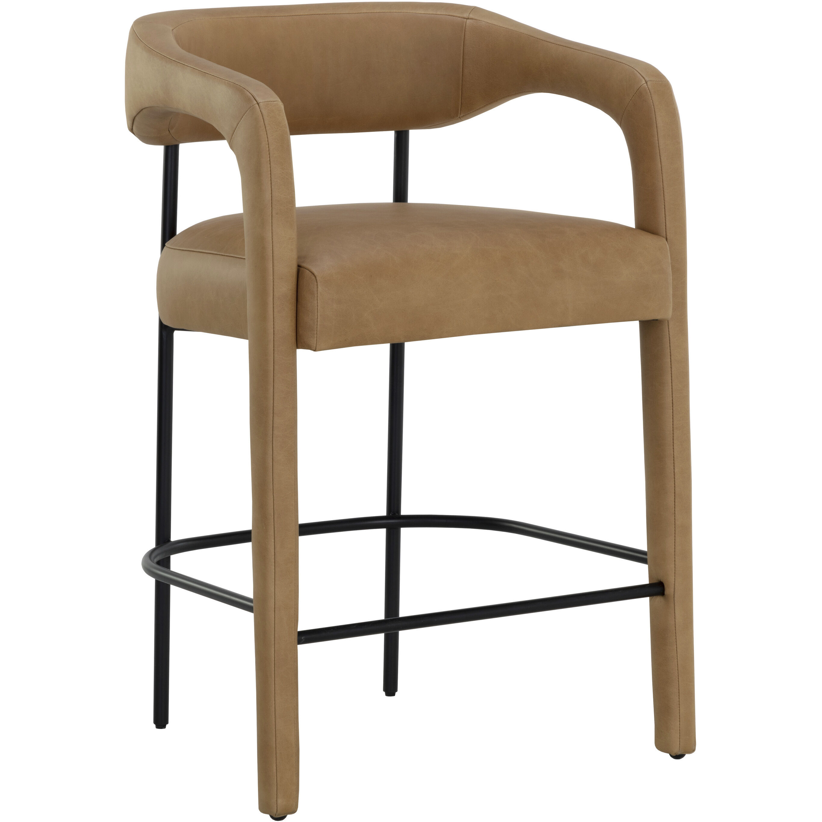 Mavia 35.5 inch Ludlow Sesame Leather Counter Stool
